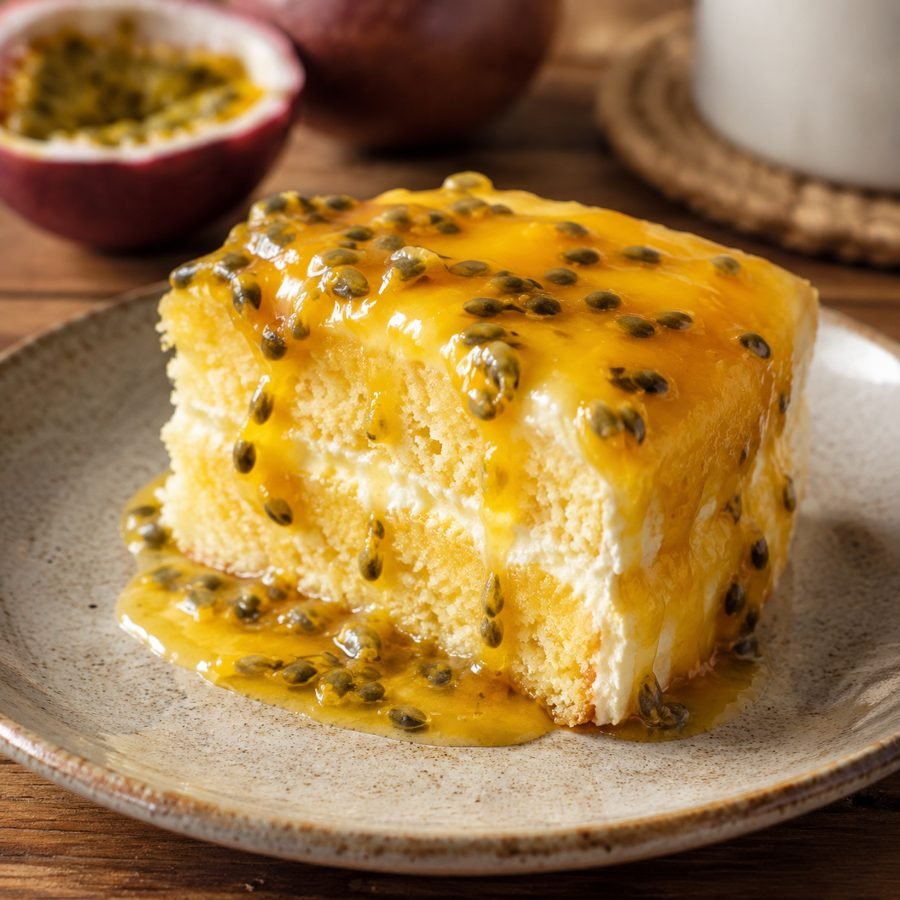 Bolo de Maracujá com Calda